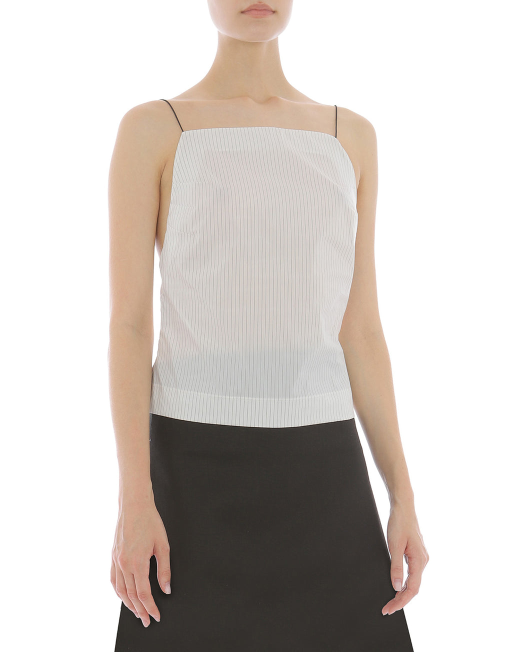 PHILOSOPHY Top in Taffetas Rigato Bianco