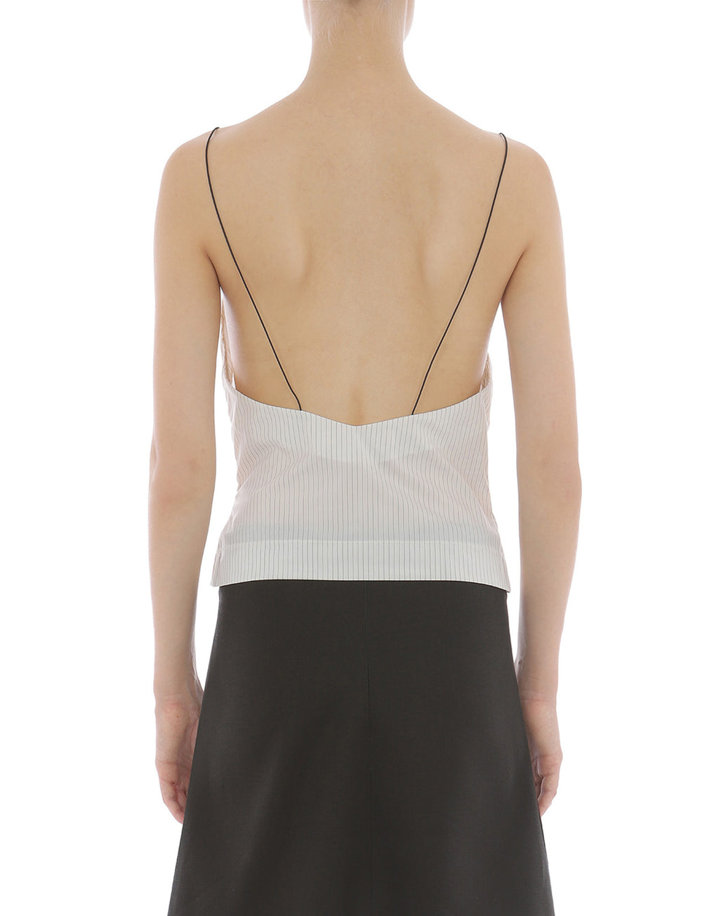PHILOSOPHY Top in Taffetas Rigato Bianco