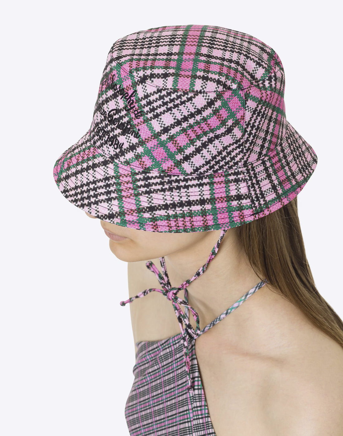 PHILOSOPHY Cappello beachwear con stampa Check