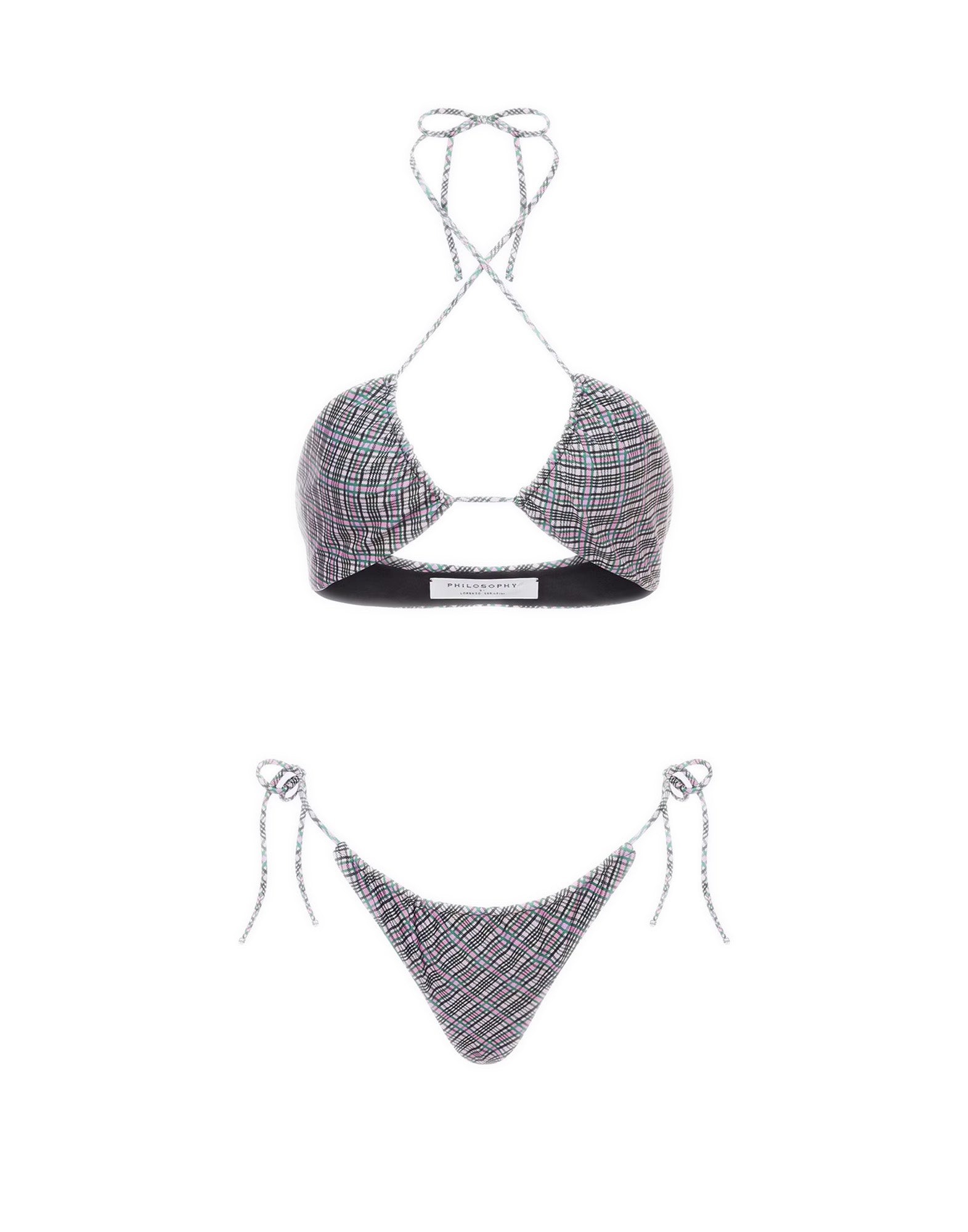 PHILOSOPHY Bikini con stampa Check