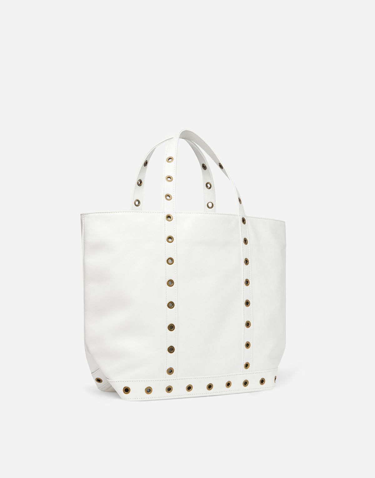 VANESSA BRUNO Sac Cabas M en cuir froissé blanc