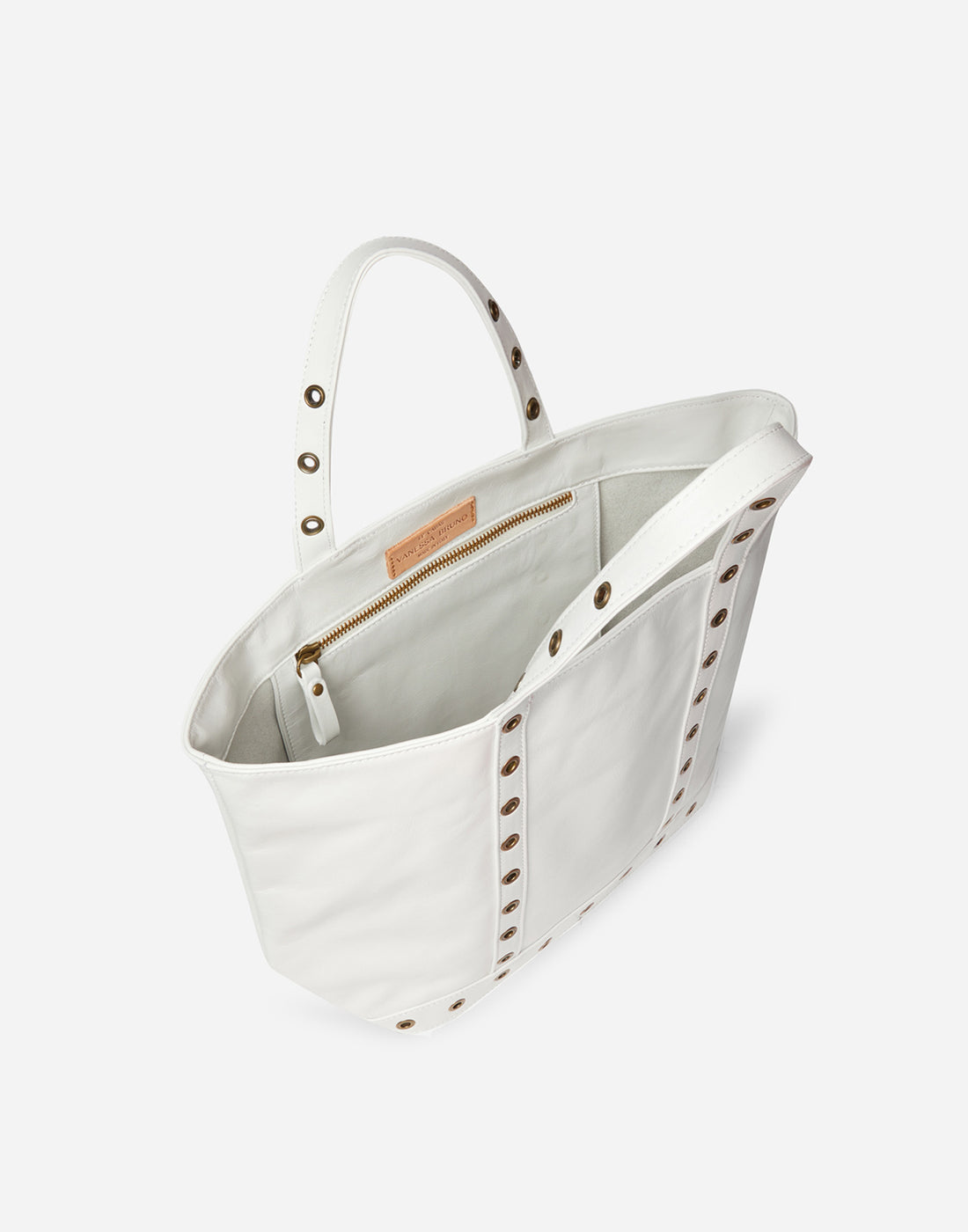 VANESSA BRUNO Borsa Cabas M in Pelle Increspata Bianca