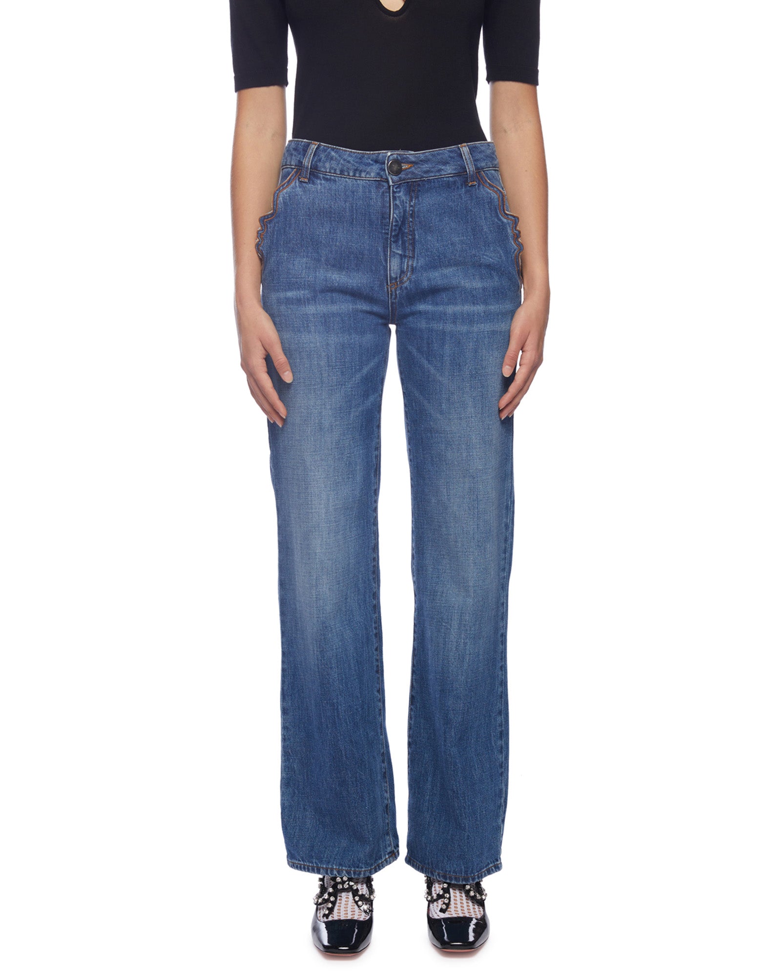 VIVETTA Denim Regular con Profilo Ricamato