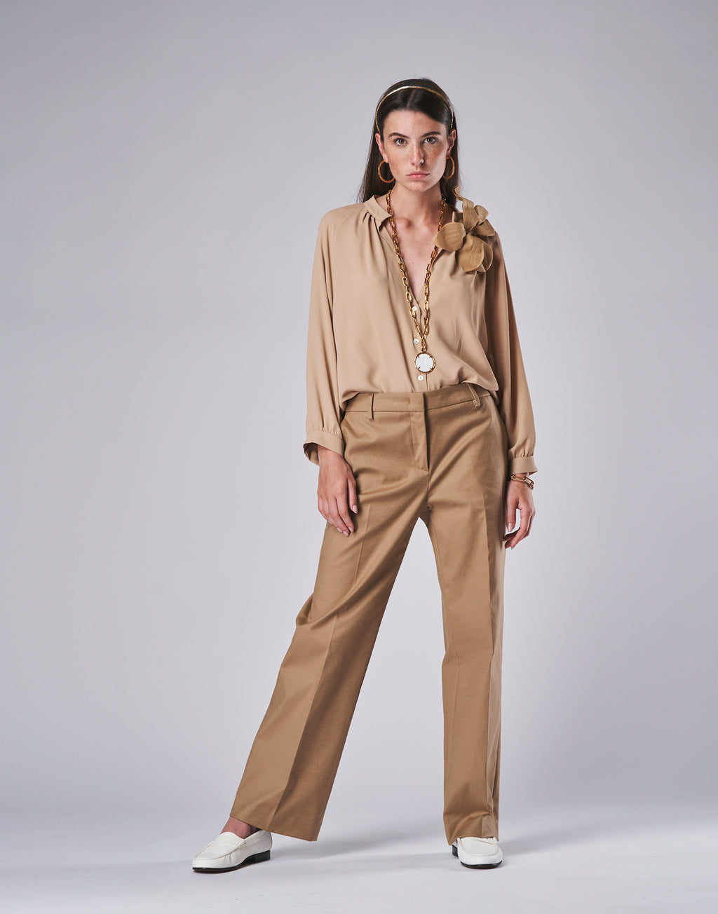 Silk Blend Shirt with Rouge