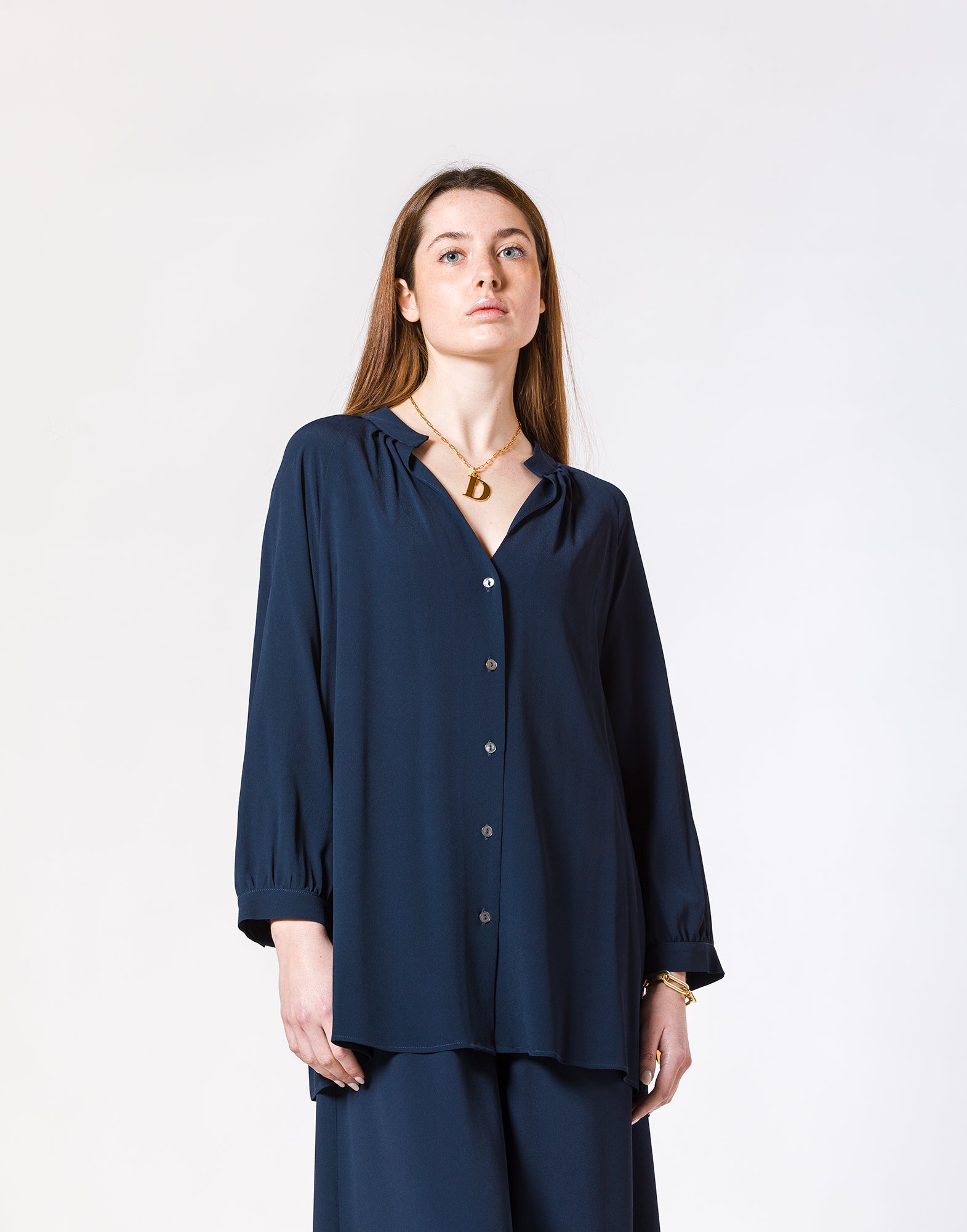 DOUUOD Camicia in Misto Seta