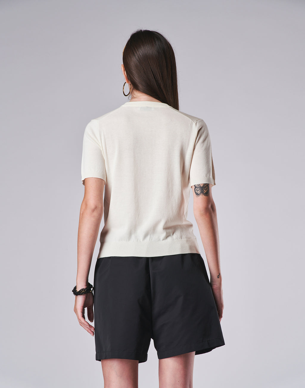 Cotton-silk Short Sleeve Sweater