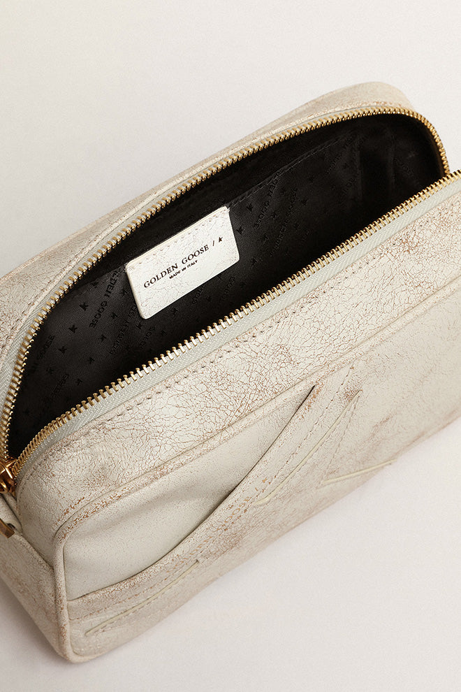 GOLDEN GOOSE Borsa Star Bag in pelle bianca sbiadita Fango Store
