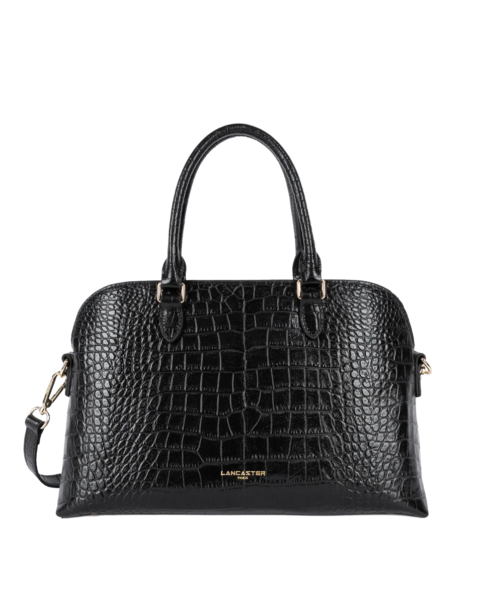 LANCASTER Borsa a Mezzaluna Exo in Pelle Stampata Noir