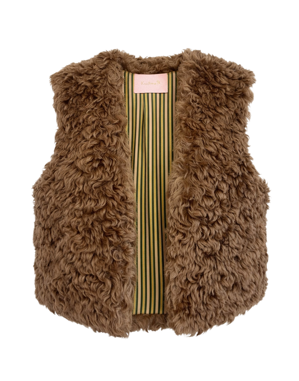 KRISTINA TI Gilet Effetto Teddy