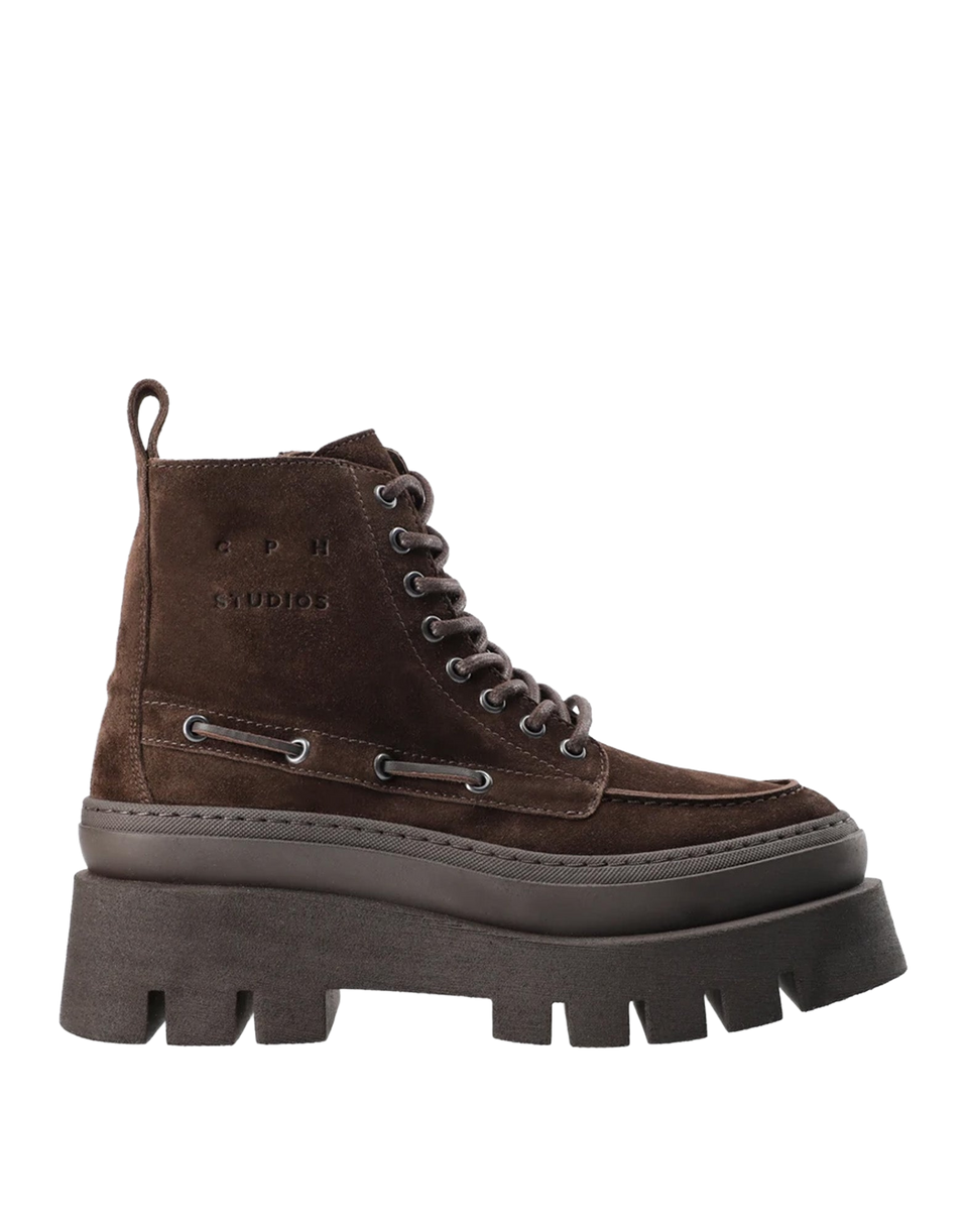 COPENHAGEN Hiker Boot in Suede Chocolate