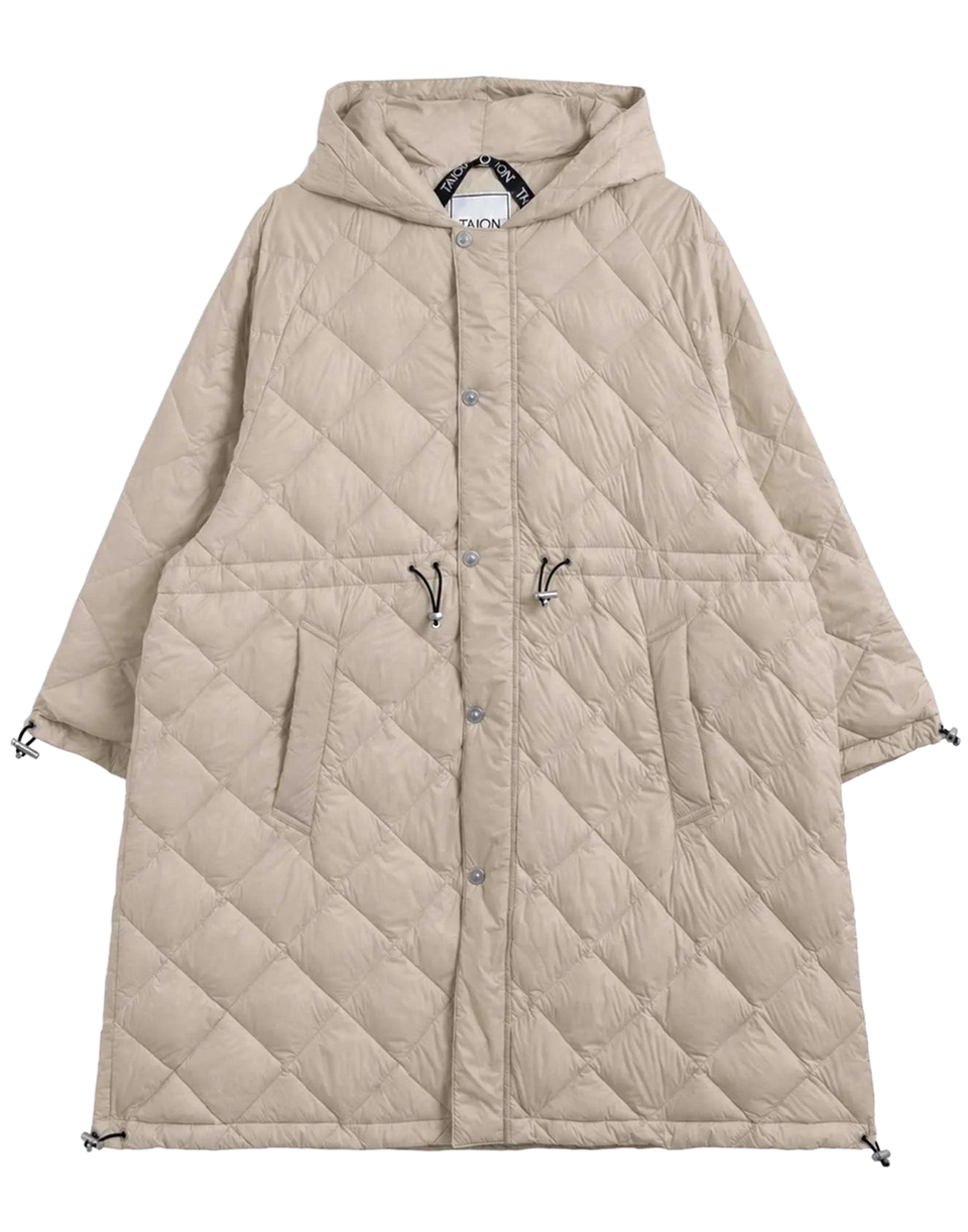 TAION City Sleeve Down Cape Grey Beige