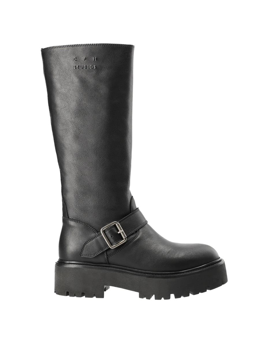 COPENHAGEN Stivali Biker in Pelle Nera