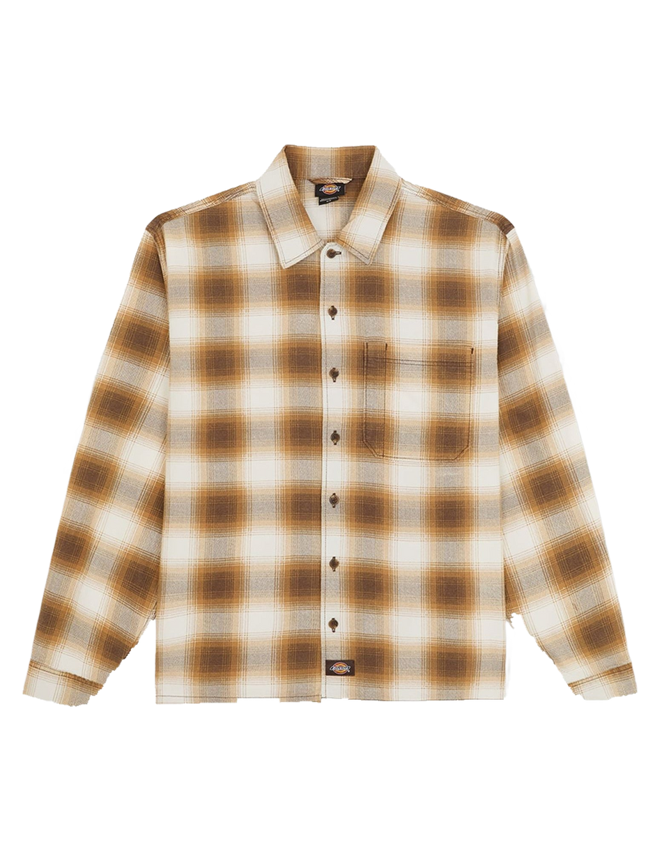 DICKIES Camicia Gulfport in Flanella a Quadri Chocolate Brown