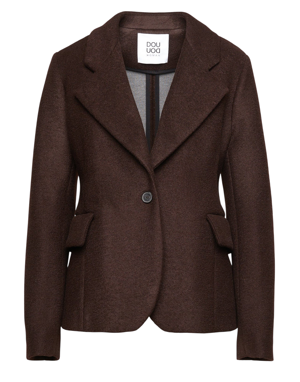DOUUOD Giacca Monopetto in Neoprene Warm Jersey Ciocco