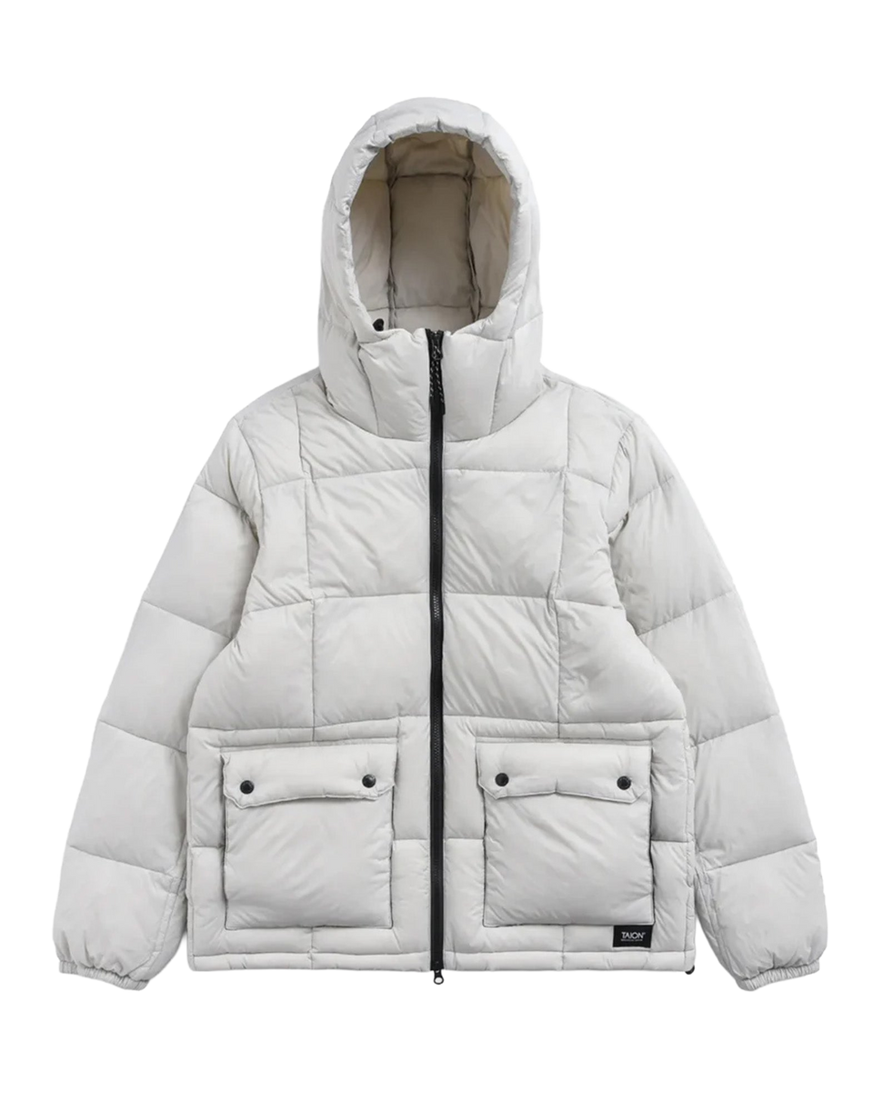 TAION Doudoune à capuche Mountain Packable Volume Down Icegrey