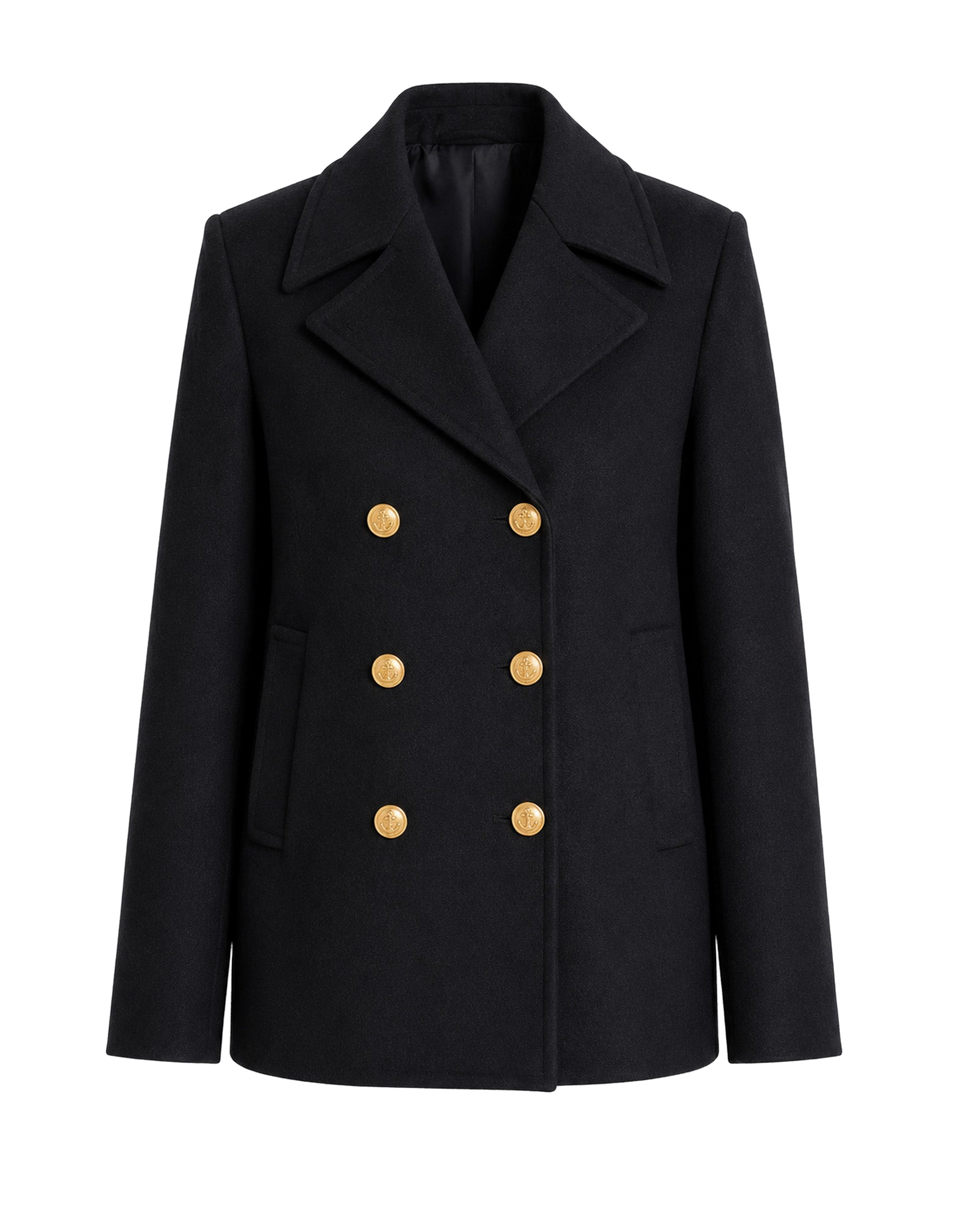 DEPARTMENT FIVE Holiday Peacoat in Panno Nero