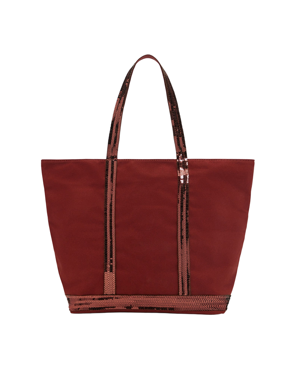 VANESSA BRUNO Cabas M en toile à paillettes avec zip Terre