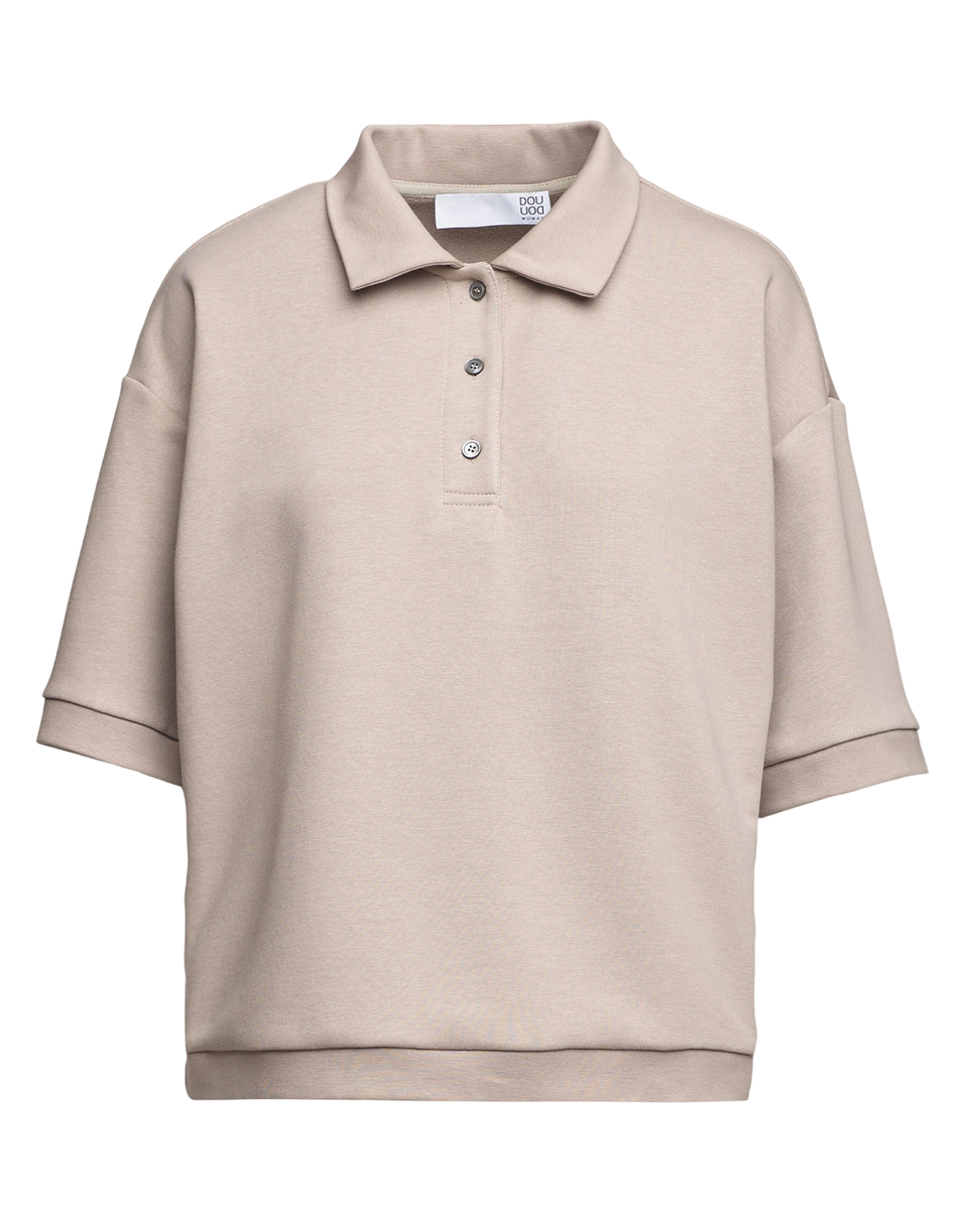 DOUUOD Polo in Felpa Light Logo DD Argilla