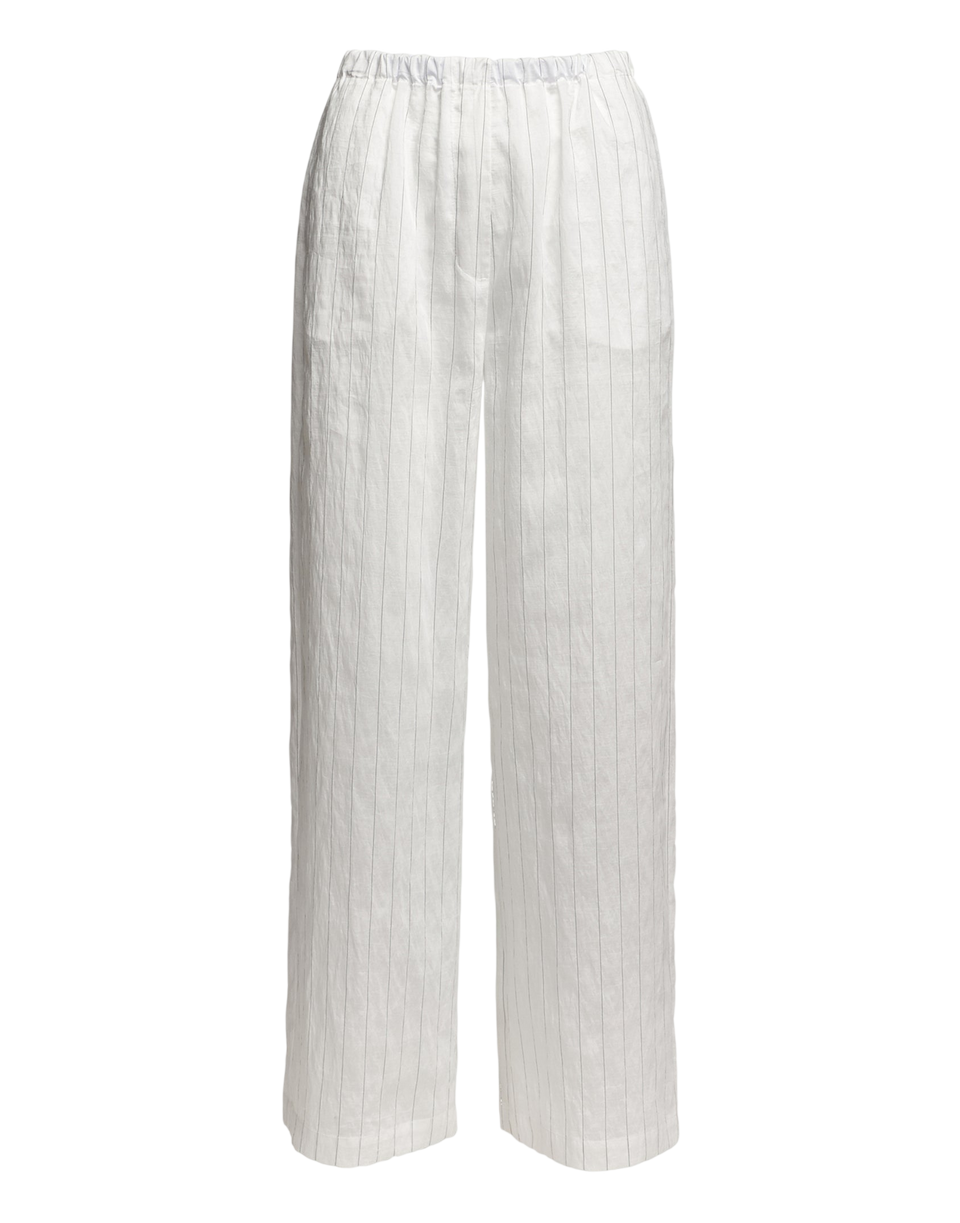 DOUUOD Pantaloni Wide-Leg in Gessato Lyocell