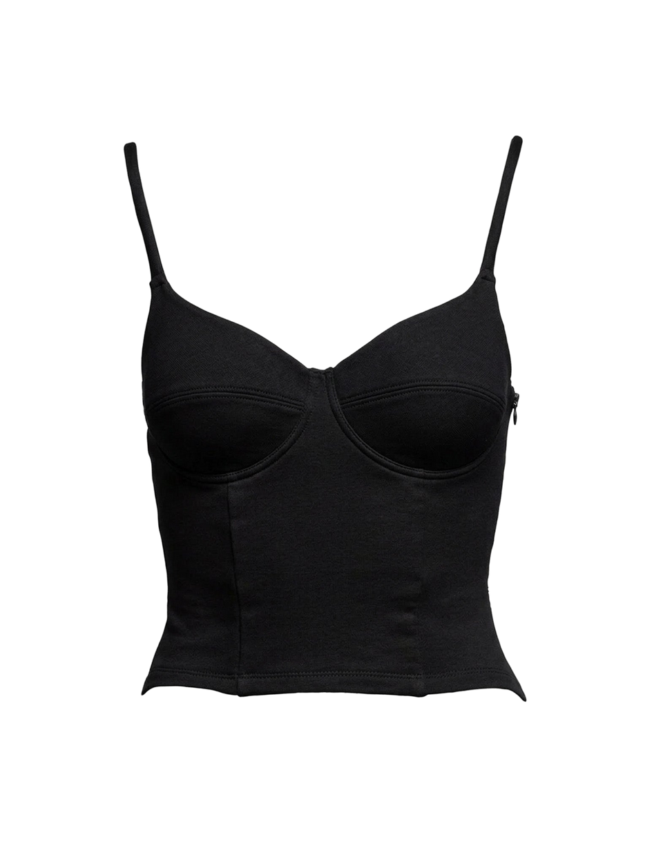 DOUUOD Top Scollo a Cuore in Felpa Light Nero