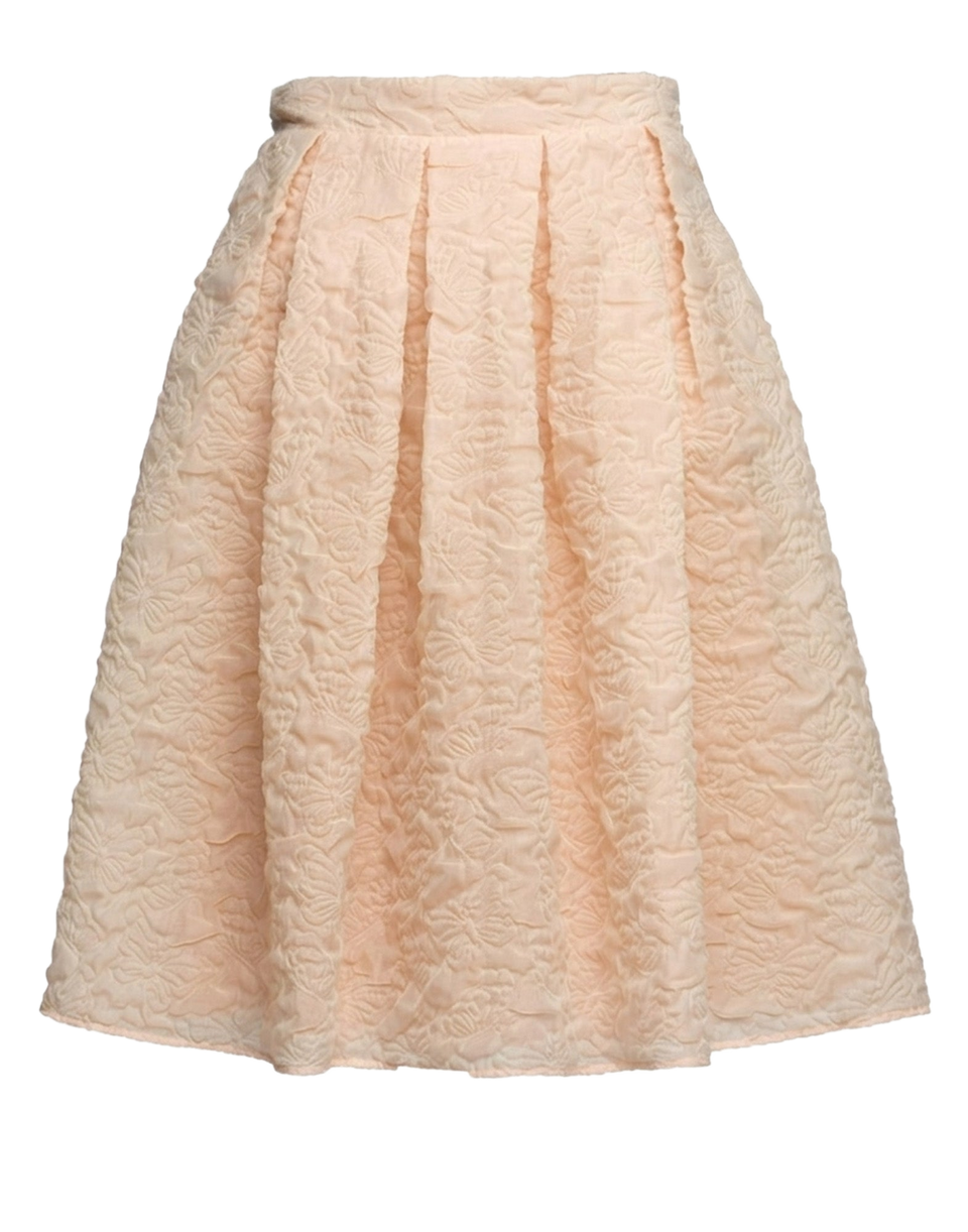 DOUUOD Gonna Midi in Butterfly Cloqué Apricot