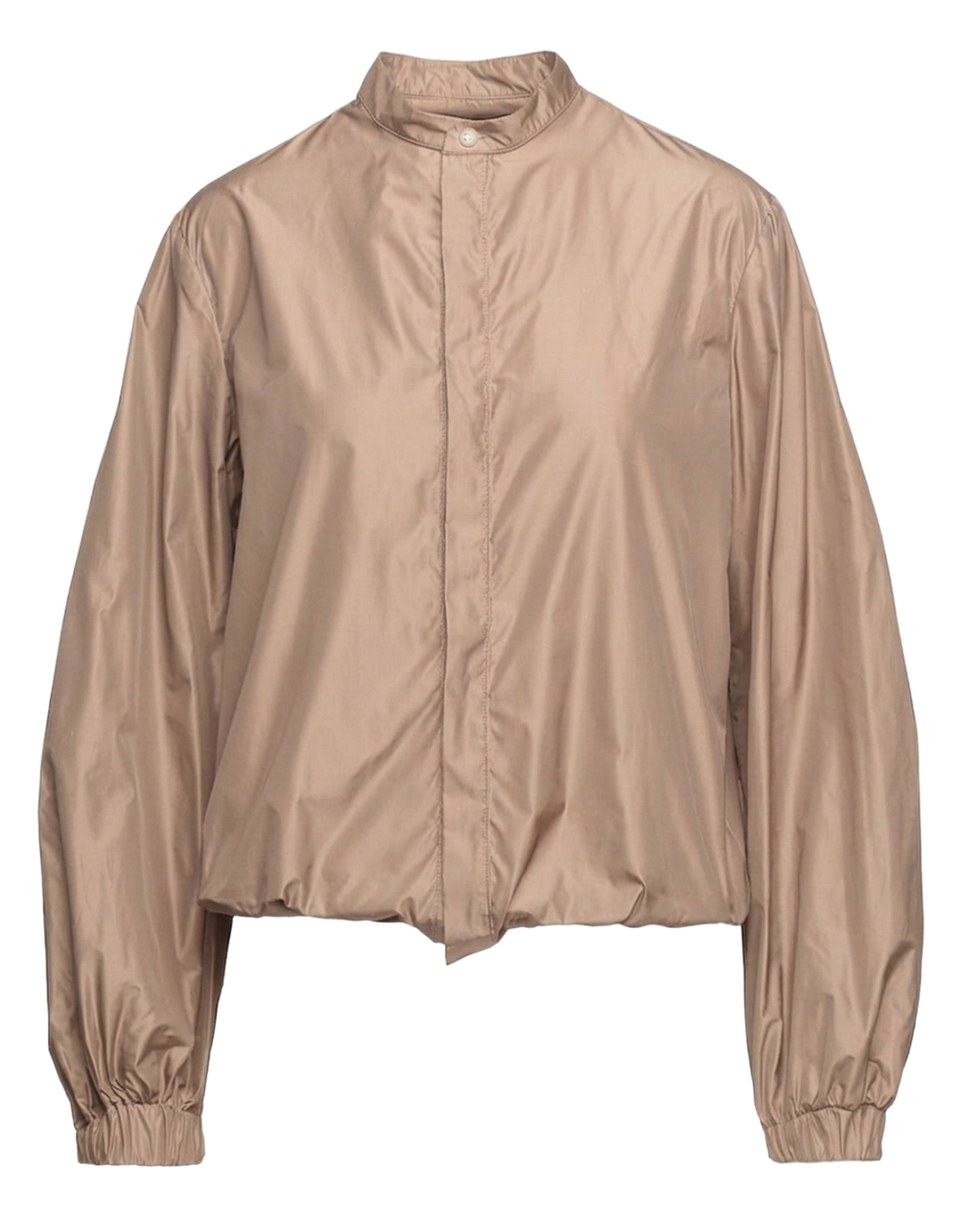 DOUUOD Camicia Coreana in Taffetas Nude