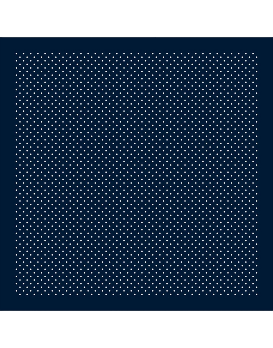 DESTIN Foulard Pino a Pois in Modal e Seta Navy