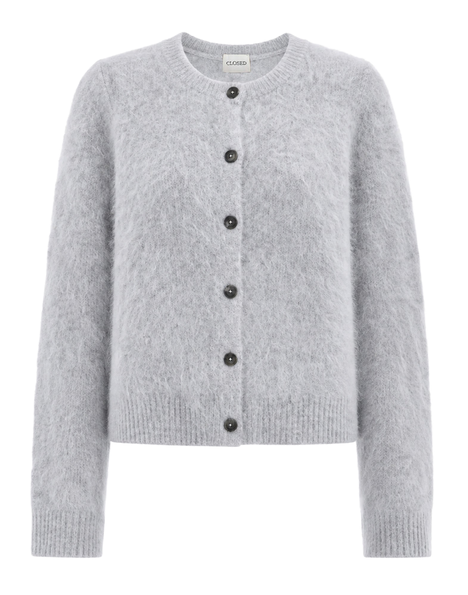 CLOSED Cardigan in Cashmere Spazzolato Light Grey Melange