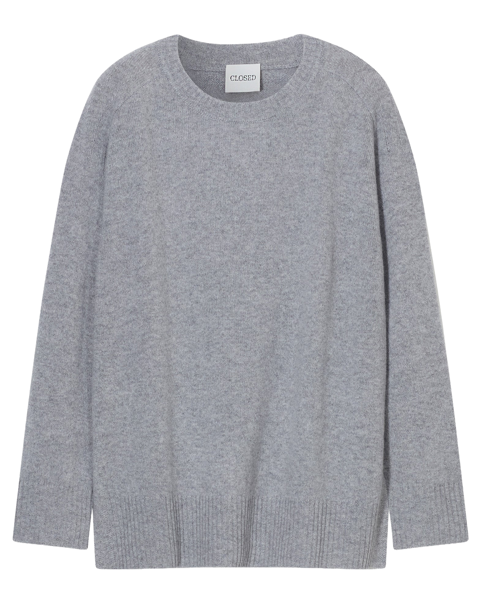 CLOSED Maglione Girocollo in Lana Merino Light Grey Melange