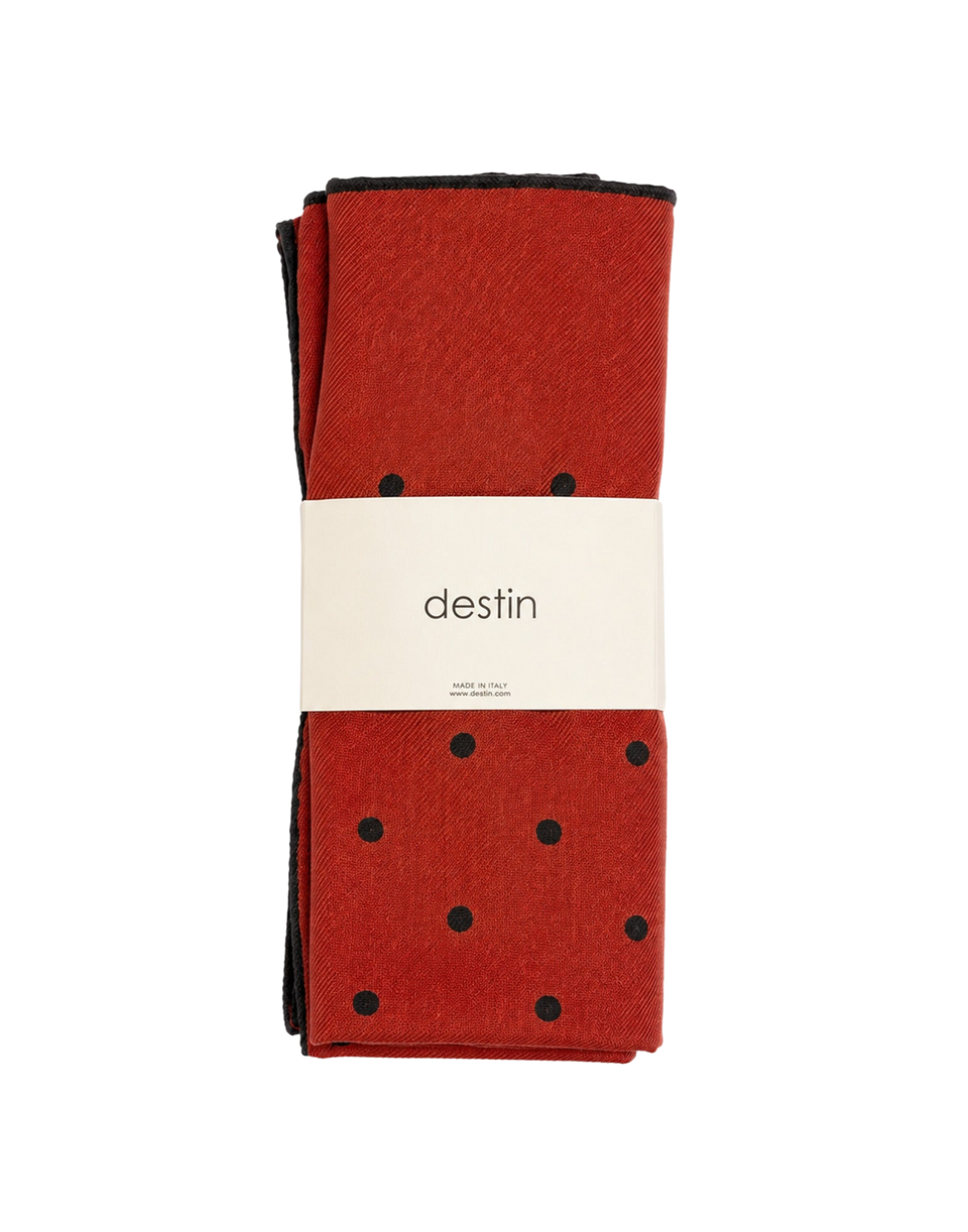 DESTIN Écharpe Carré en Laine Terracotta Choco