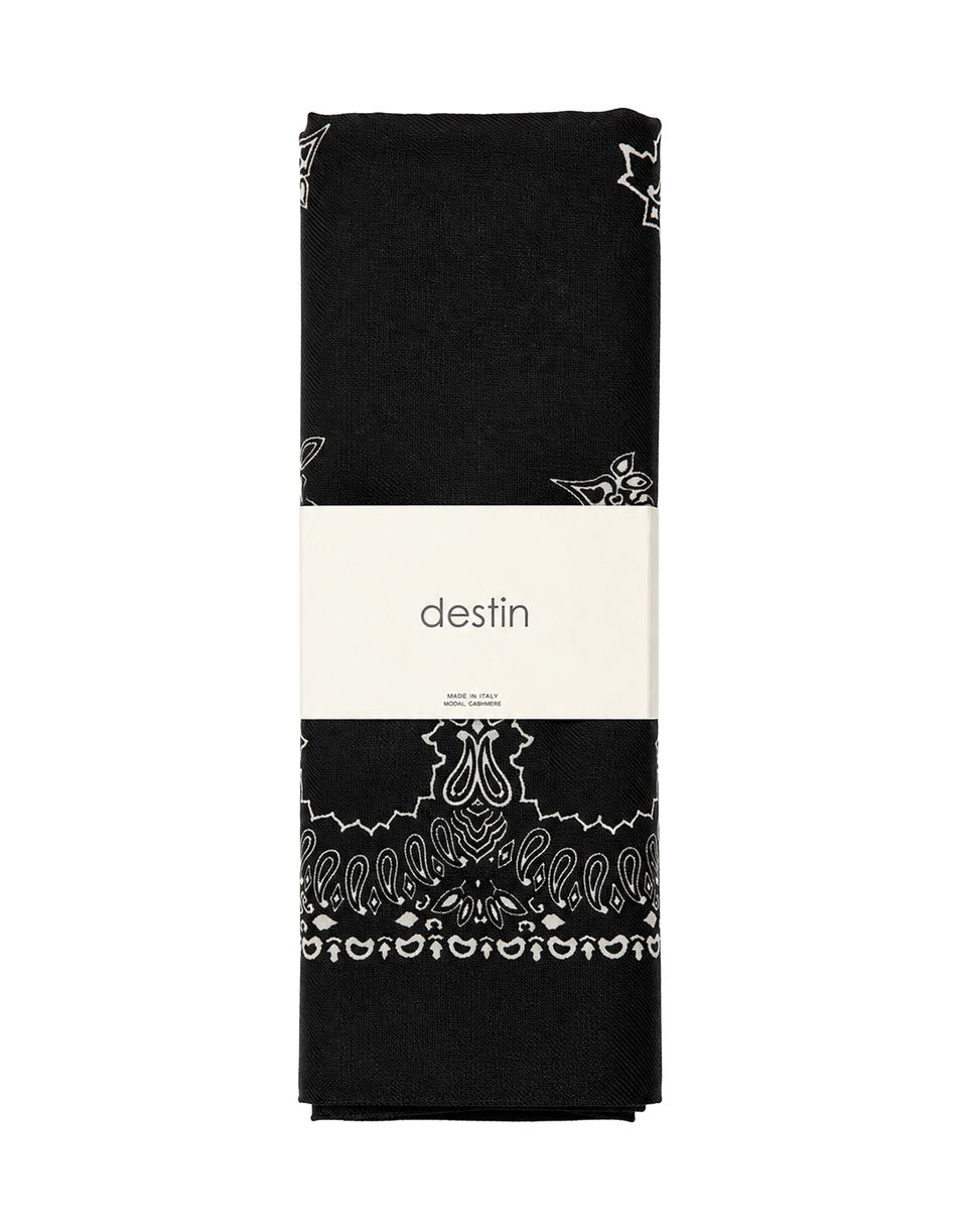DESTIN Foulard triangulaire en laine double face noir