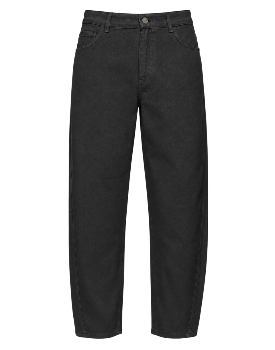 DOUUOD Pantalone Baggy in Drill di Cotone Nero