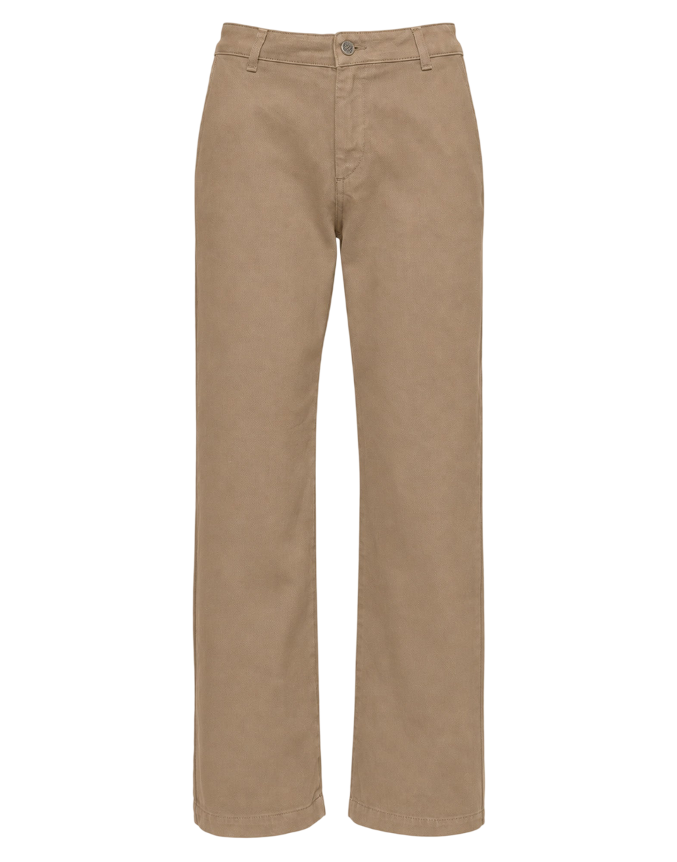 DOUUOD Pantalone Dritto in Drill di Cotone Pale Kaki
