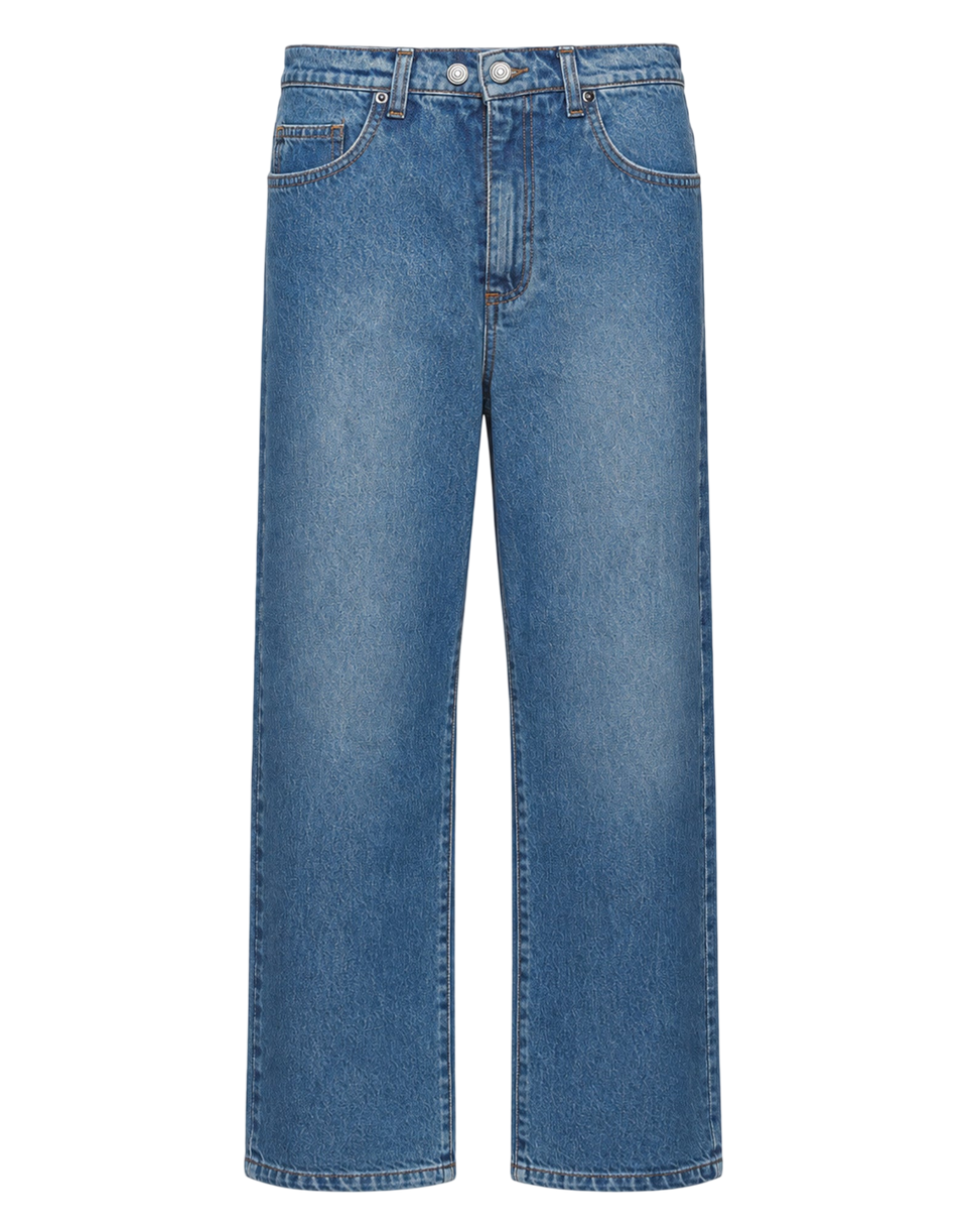 DOUUOD Pantalone Ampio Cropped Genderless in Denim Washed