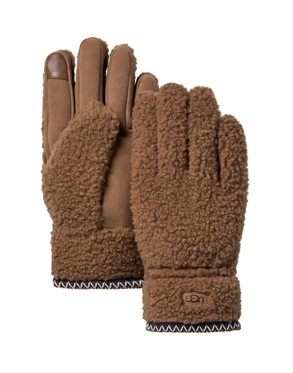 UGG Guanti UGGbraid in Pile Light Chestnut