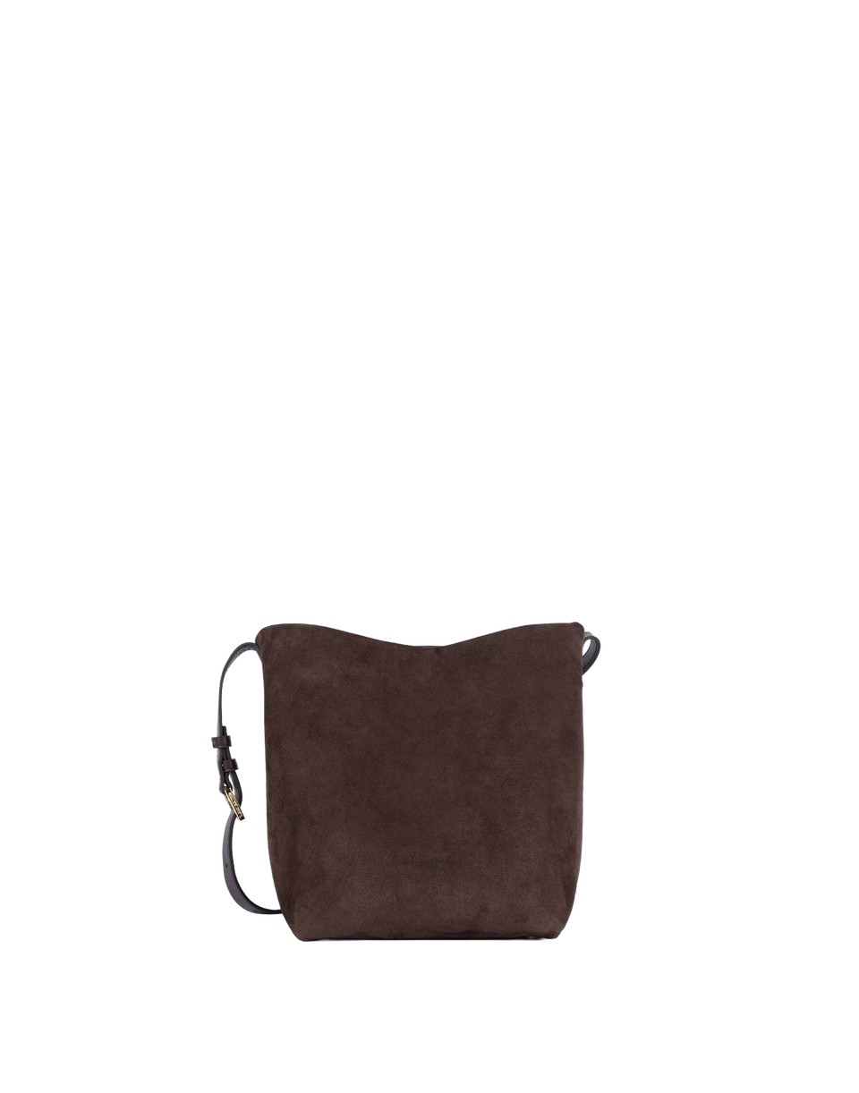 LANCASTER Borsa a Secchiello in Camoscio Marron
