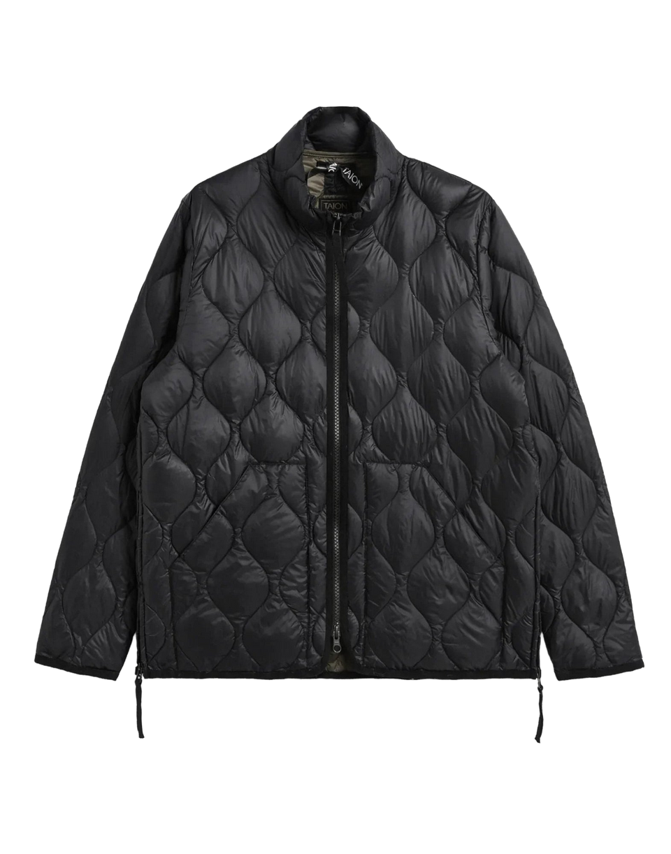 TAION Piumino Military con Collo Alto e Doppia Zip Nero