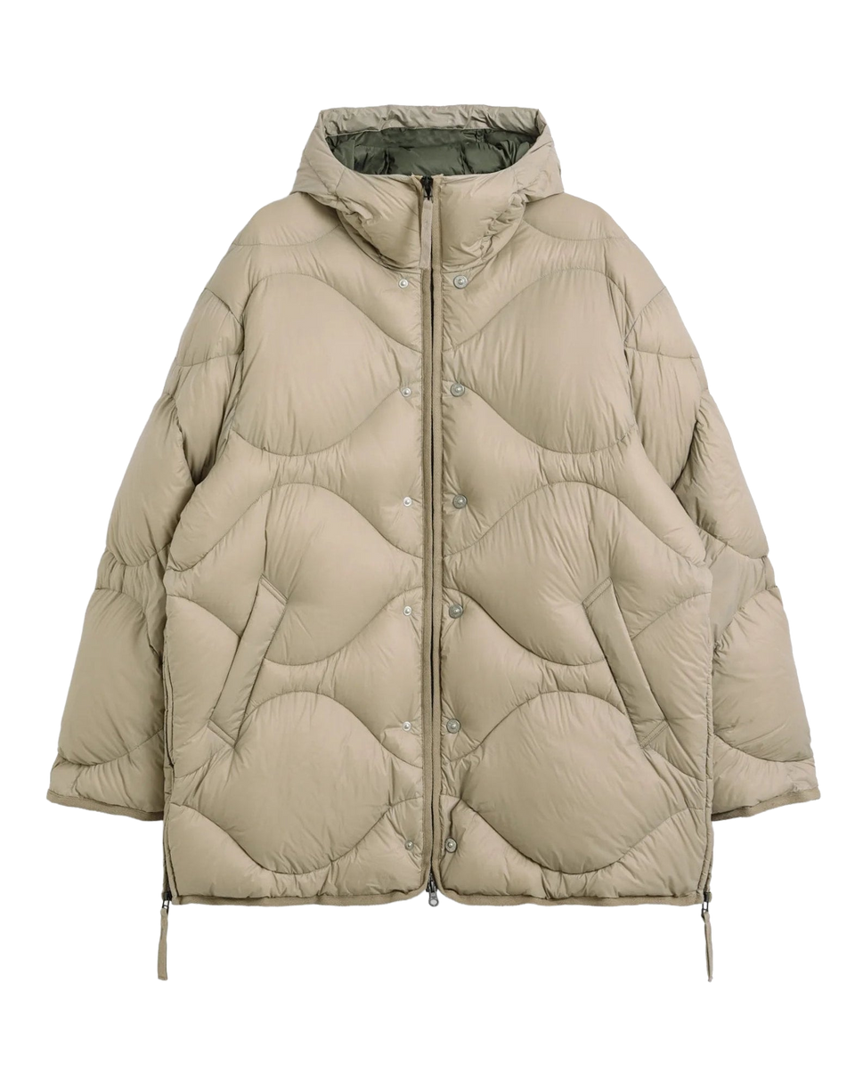 TAION Piumino Military con Cappuccio Beige Grigio