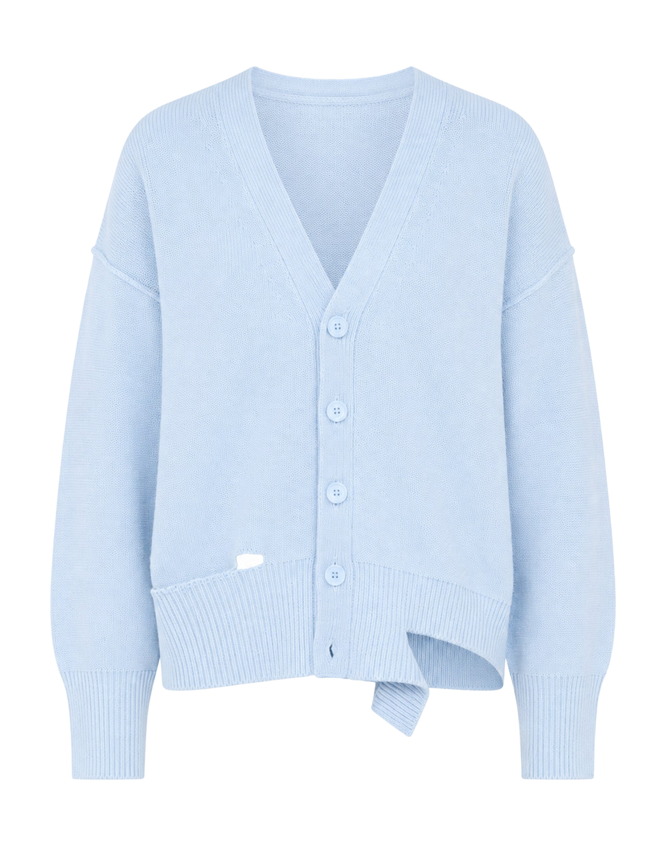 Cardigan MM6 MAISON MARGIELA à effet usé Froth Blue