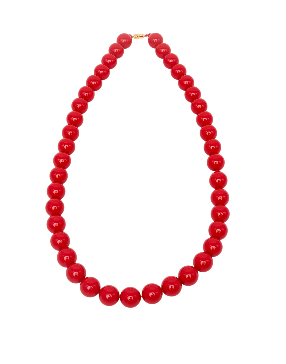 DOUUOD Collier avec maxi perles en résine corail