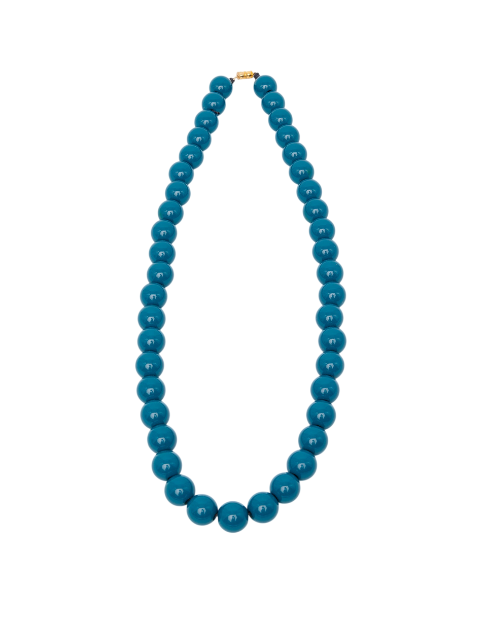 DOUUOD Collier avec maxi perles en résine turquoise