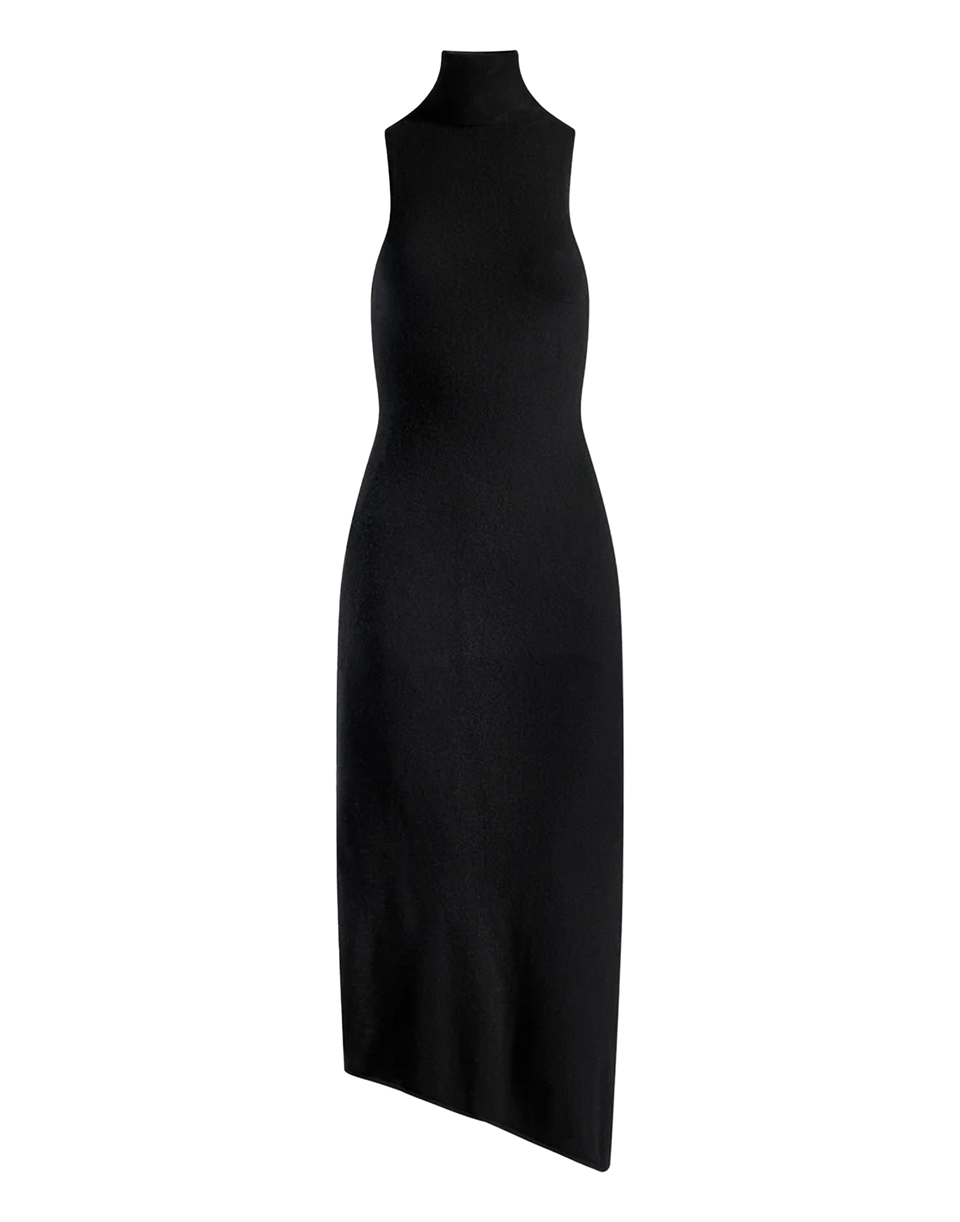 CIRCUS HOTEL Abito Dolcevita Smanicato in Cashmere Nero