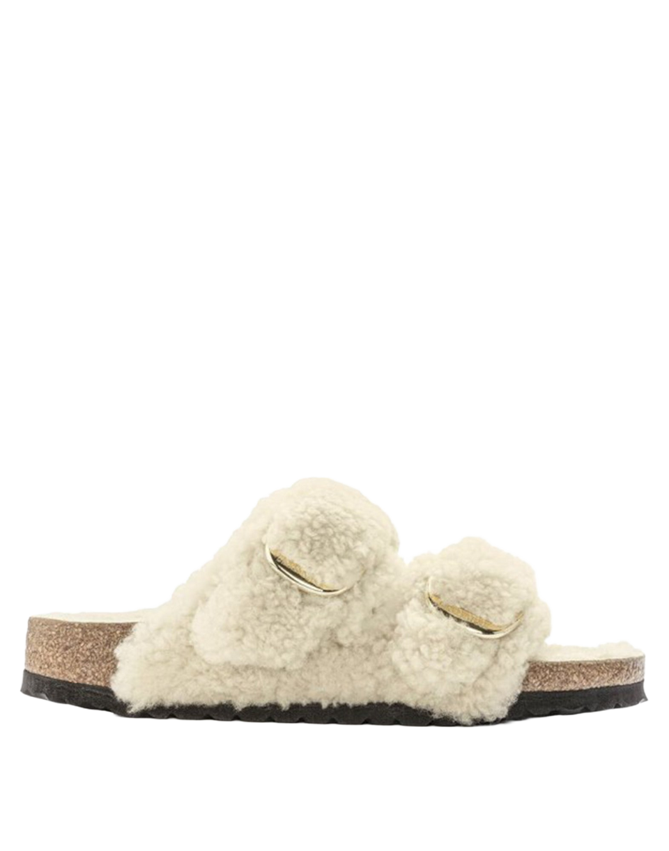 BIRKENSTOCK Arizona Big Buckle Teddy Shearling Eggshell