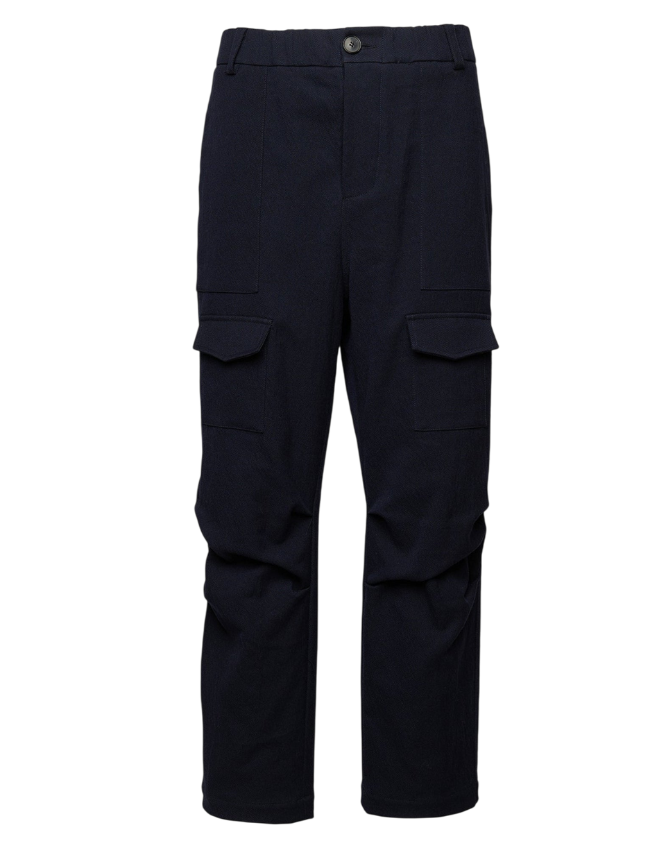 DOUUOD Pantaloni Cargo in Tricotina Trickled Washed