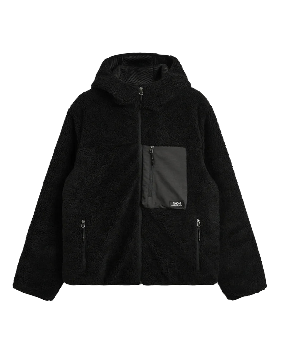 TAION Giacca Non-Down Mountain W-Zip Boa Hoodie Nera