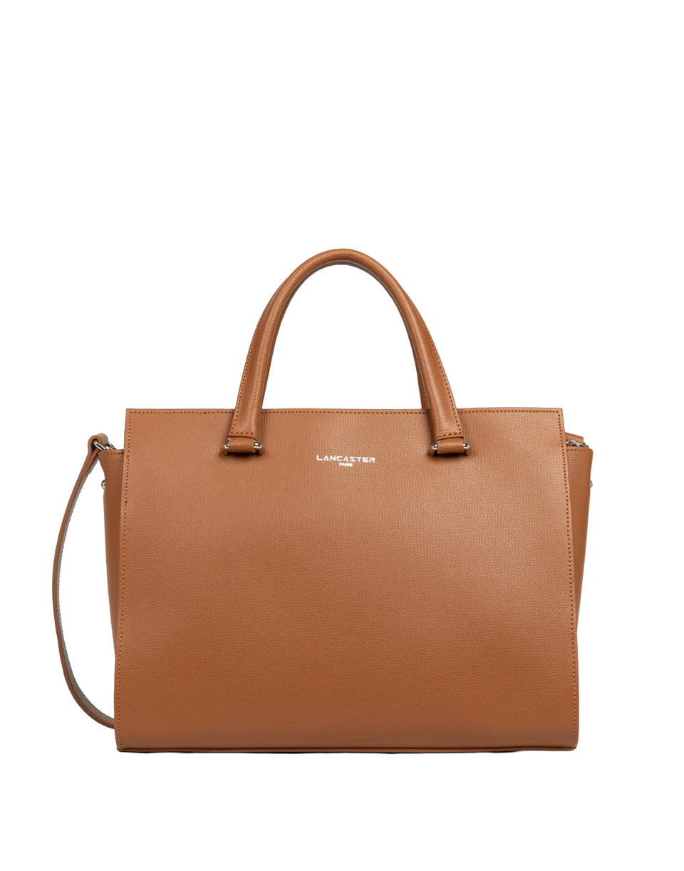 LANCASTER Grand sac Sierra en cuir grainé camel