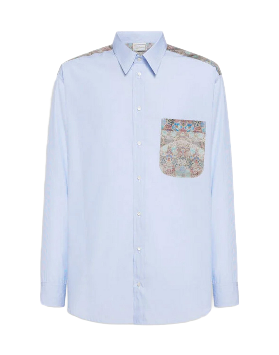 PIERRE-LOUIS MASCIA Chemise en coton et soie imprimé tapisserie