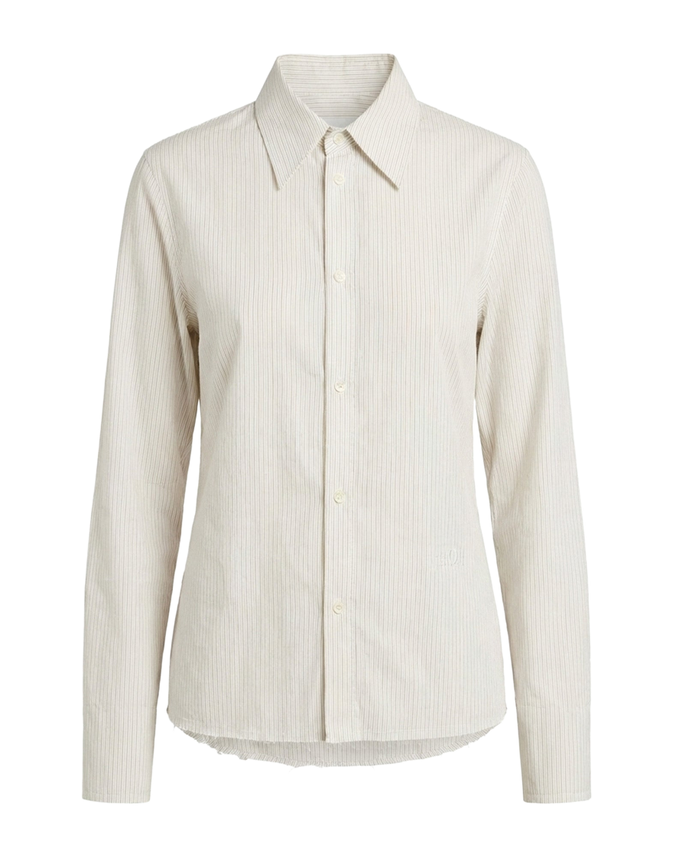 MM6 MAISON MARGIELA Camicia in Popeline Rigato Off White/Grey