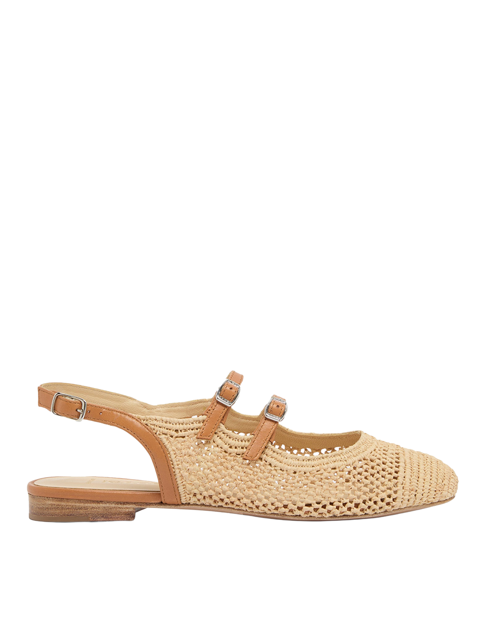 CAREL Balma Mary Jane in Rafia Naturale
