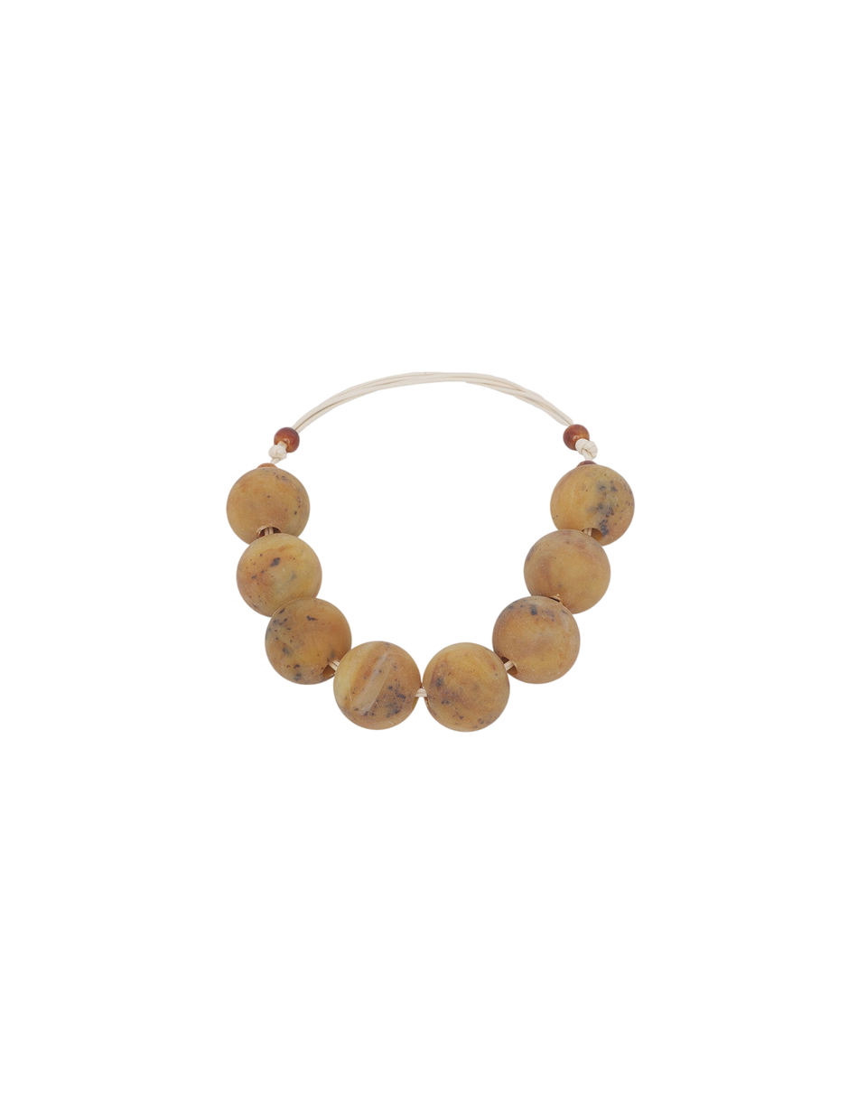 DOUUOD Collier ras du cou avec pierres en marbre jaune